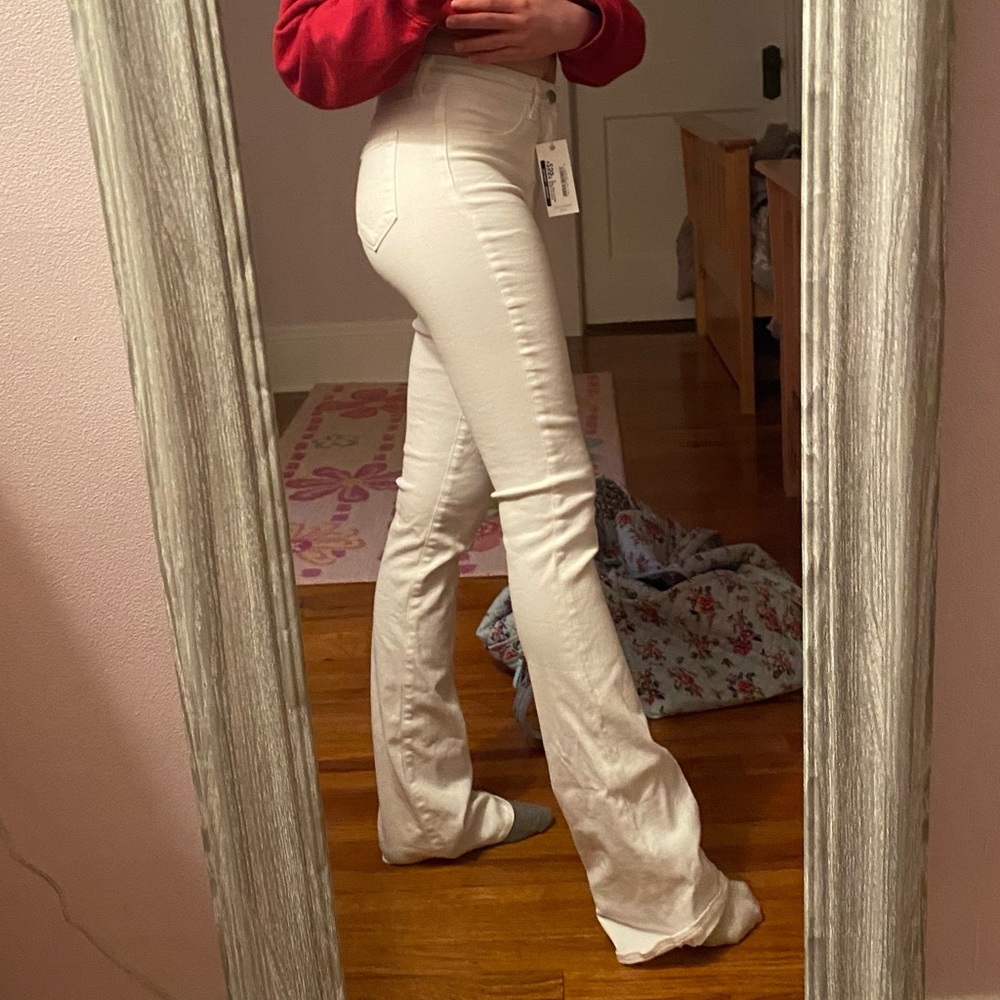 L’agence white high rise boot cut jeans size 25